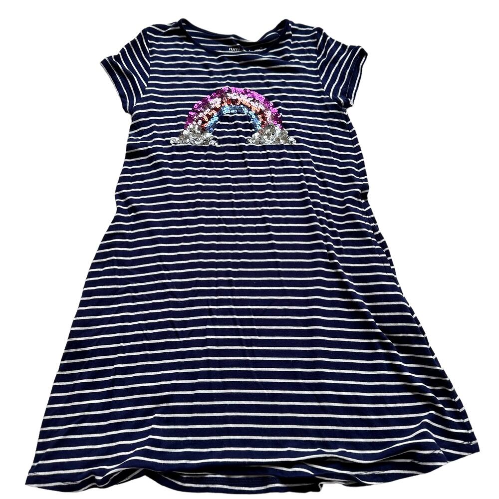 Rumi + Ryder Aderyn Graphic Rainbow Sequin Dress - Girls Size Medium